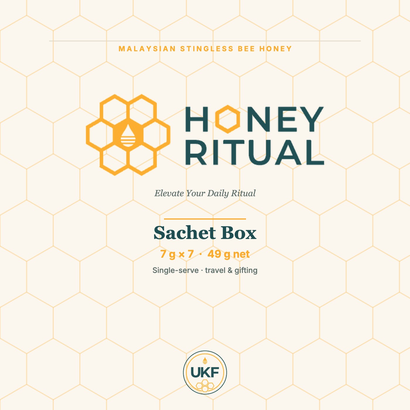 Honey Ritual Sachet Box — 7 g × 7 — raw Malaysian kelulut honey