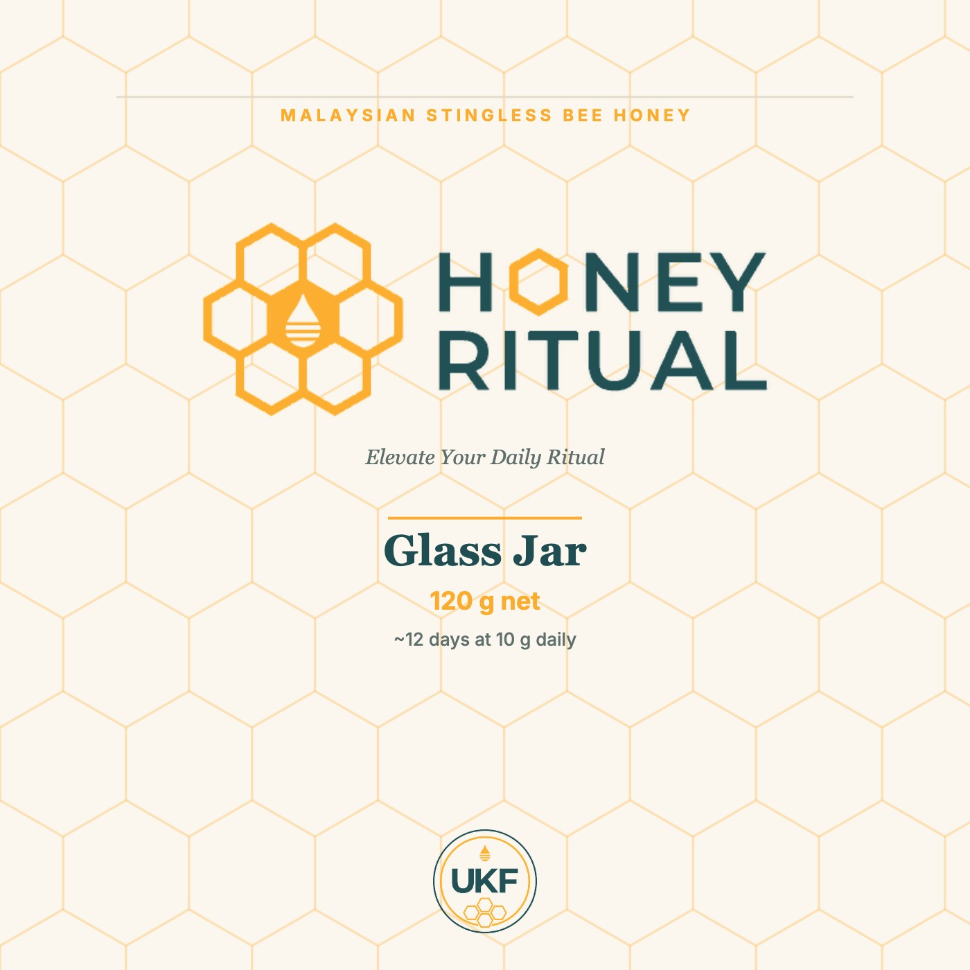 Honey Ritual Glass Jar — 120 g — raw Malaysian kelulut honey